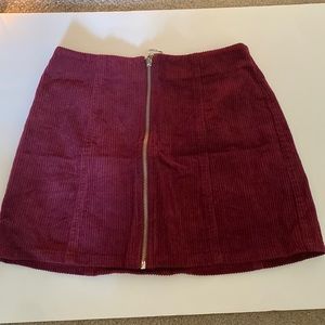 Forever 21 corduroy zipper front mini skirt